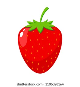 Red Strawberry fruit on white background