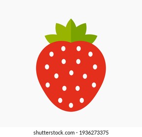 Red strawberry fruit symbol. Strawberry icon isolated. Vector illustration.