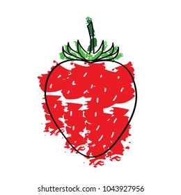red strawberry fruit vector