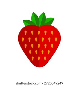 Fruta de fresa roja - icono de Vector	