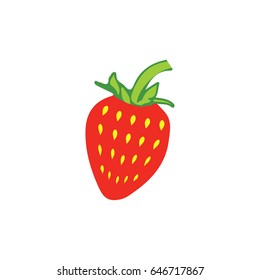 Red Strawberry icon, isolated background.Vector illustration