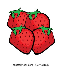 Red Strawberry icon vector. Modern simple flat vegetarian sign. Natural food. Logo illustration.