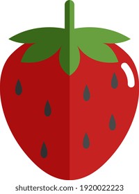 Fresa roja, ilustración, vector sobre fondo blanco.