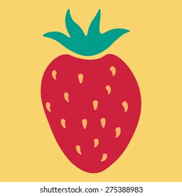Red strawberry isolated on the background.
