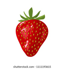Red strawberry isolated on white background