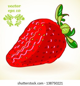 red strawberry, isolated on white background vector