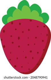 Icono de fresa vectorial aislado de fresa de fresa roja y símbolo de berry madura