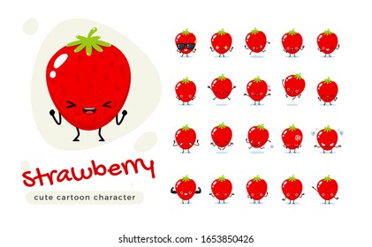 The Red Strawberry. Isolated Vector Illustration