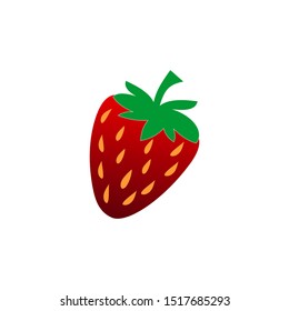 red strawberry logo design template