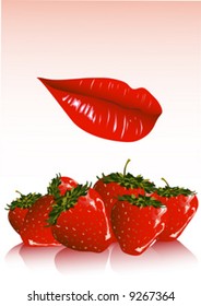 red strawberry and mouth