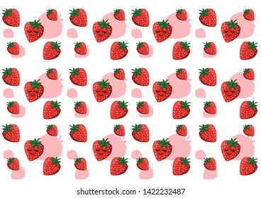 red strawberry on white background
