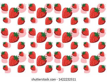 red strawberry on white background