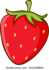 Red strawberry on white background illustration