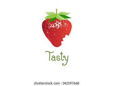 red strawberry on white background,vector illustrations