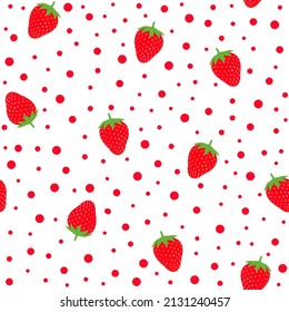 red strawberry seamless pattern. good for fabric, textile, wallpaper, background, etc.