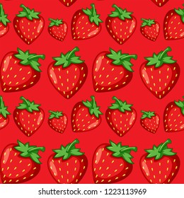 Red strawberry seamless pattern illustration