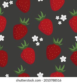Patrón de fresas rojas sin costura sobre fondo rosado. Ilustración del vector