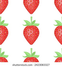 Red strawberry seamless pattern. Texture for fabric, wrapping, wallpaper. Decorative print.