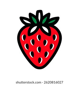 Red strawberry showcases sweetness on white