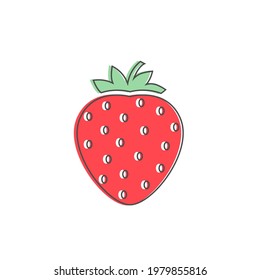 Red Strawberry summer fruit vector graphic illustration