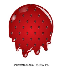 Red strawberry texture with round shape. 