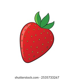 Uma ilustração de vetor de morango vermelho