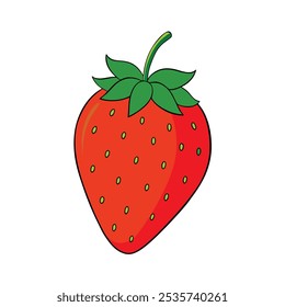 Una Ilustración vectorial de fresa roja