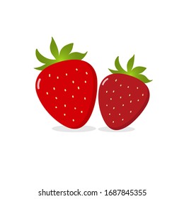 Red strawberry vector. Organic healthy fruit is high vitamin C.