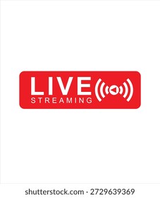 Rotes Video-Broadcast-Symbol für Stream. Live-Logo online