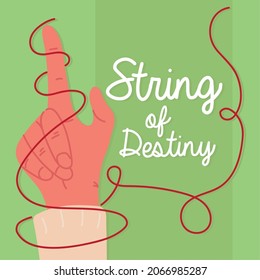 red string of destiny card cartoon