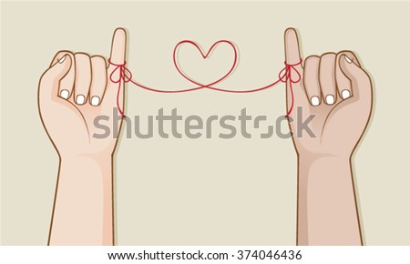 Red String Fate Asian Legend Stock Vector (Royalty Free) 374046436 ...