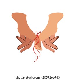 red string of fate flat icon