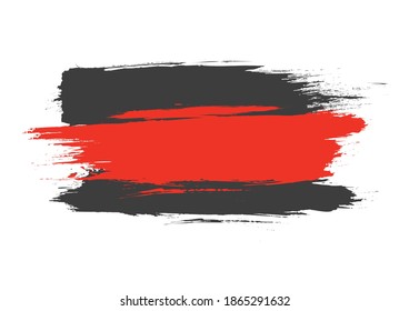 Red strip paint .Black stripe on white background.Roller brushes with colors paint for text .Horizontal banner template for advertising .Vector.