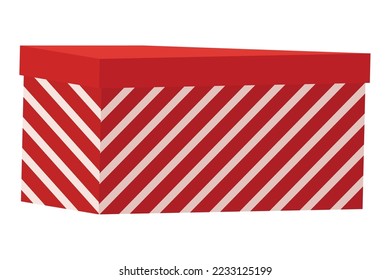 icono de la caja de regalo con rayas rojas