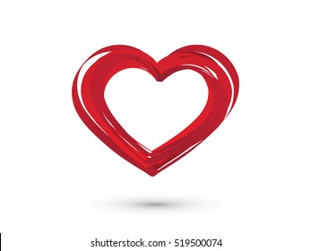 red striped heart vector