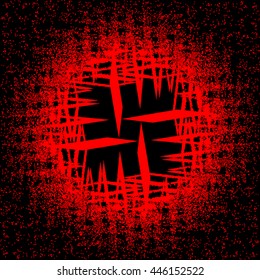 red striped on black background hatbox








