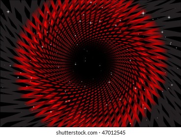 Red striped passage in space