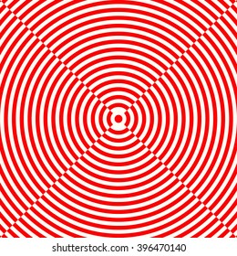 Red striped pattern. Abstract repeat round waves texture background. Vector illustration