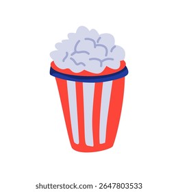 Red Striped Popcorn Bucket with Fluffy Popcorn Top