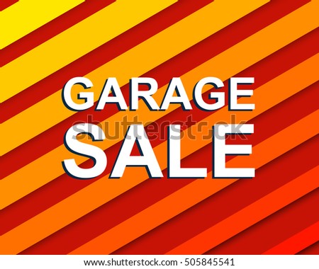 Red Striped Sale Poster Garage Sale Royalty Free Stock Image