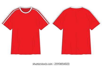 Red striped short sleeve t-shirt mockup