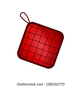 Red striped square textile material hot take tool