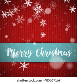 red striped vintage christmas card with blue strip, greeting concept