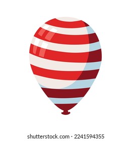 icono de globo de franjas rojas aislado