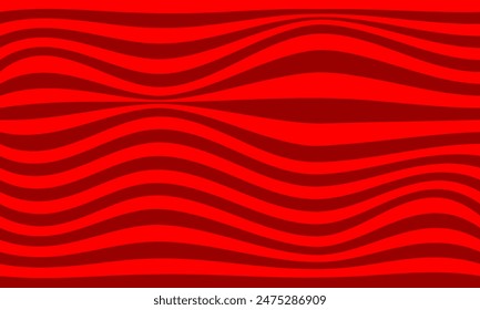 red stripes lines wave curves abstract background