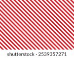 Red stripes on white background. Diagonal lines pattern. Striped diagonal pattern background Christmas or winter theme Geometric pattern. Simple repeat ornament. Vector illustration.