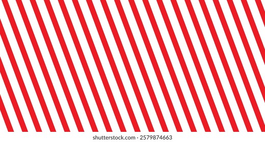 Red stripes on white background. Striped diagonal pattern Vector illustration of Seamless background Christmas or winter theme Background with slanted lines