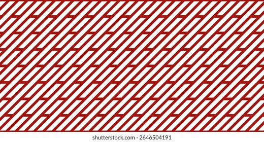 Red stripes on white background. Striped diagonal pattern Vector illustration of Seamless background Christmas or winter theme Background with slanted lines