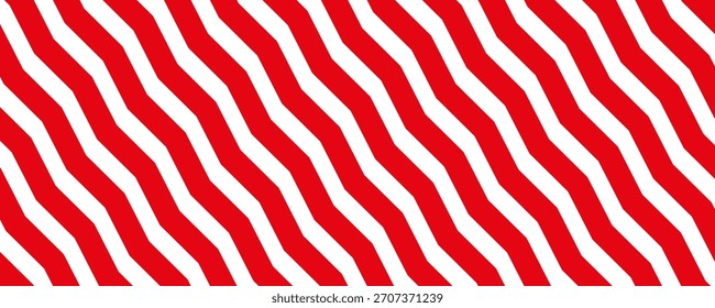 Red stripes on white background. Striped diagonal pattern Vector illustration of Seamless background Christmas or winter theme Background with slanted lines


