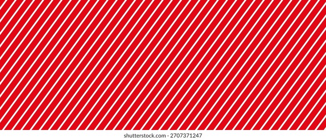 Red stripes on white background. Striped diagonal pattern Vector illustration of Seamless background Christmas or winter theme Background with slanted lines

